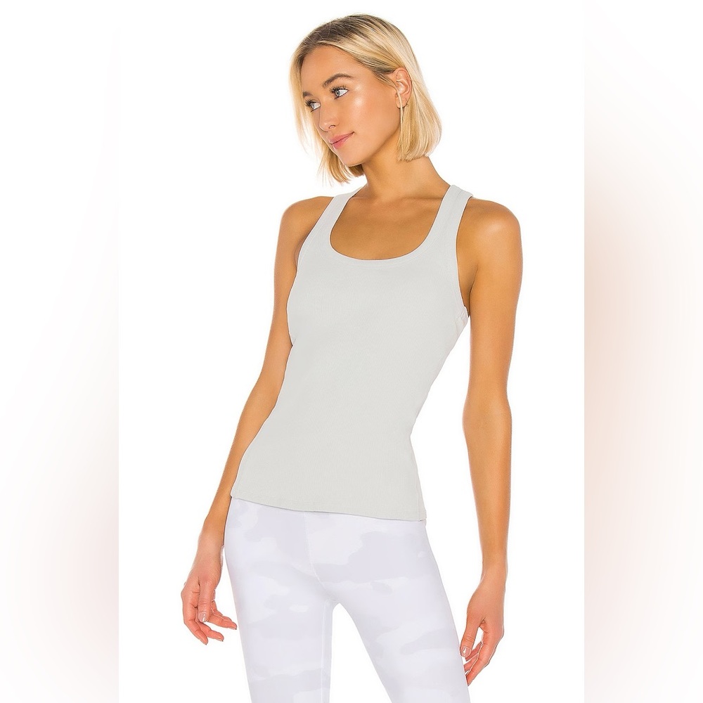 Alo Yoga Ribbed Support Tank -Dove Grey - Size XS